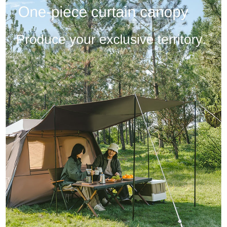 Naturehike VILLAGE 5.0 Gen 3 Fast Build Automatic Tent 1 Bedroom 1 Living Room Extended Canopy Double Layer Tent 4 Person Ti Black Coated Sunscreen