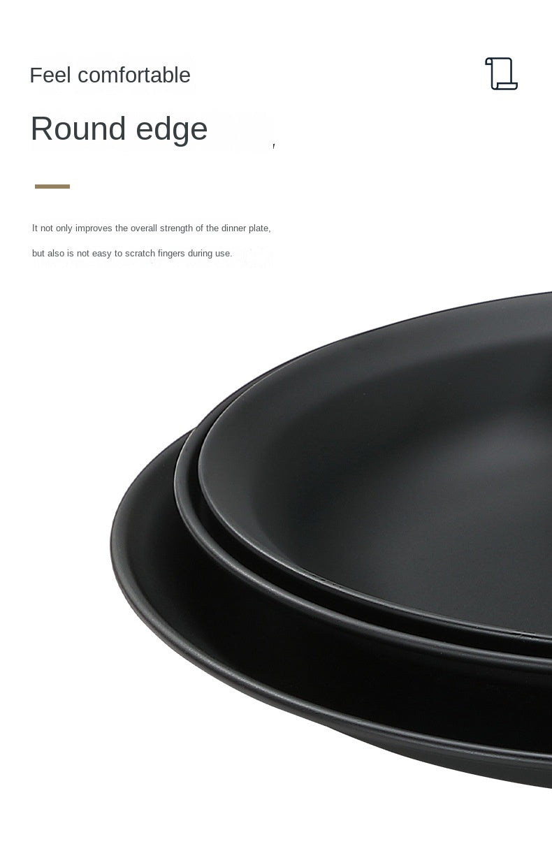 Campingmoon BKS397-1/2S Black Dinner Plate Sets Large 4/8pcs Sets Stainless Steel Outdoor Camping Dish Plate Dining Utensil With Storage Bag