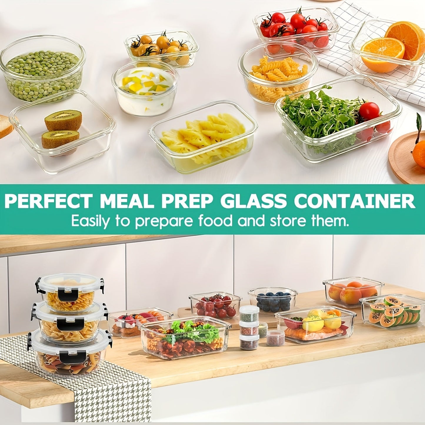 Glass Meal Prep Containers  12pc Set- HMT16GS