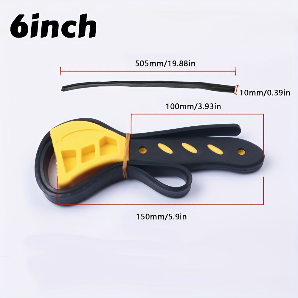 Versatile Adjustable Rubber Strap Wrench for Auto & Home TJR8W7P