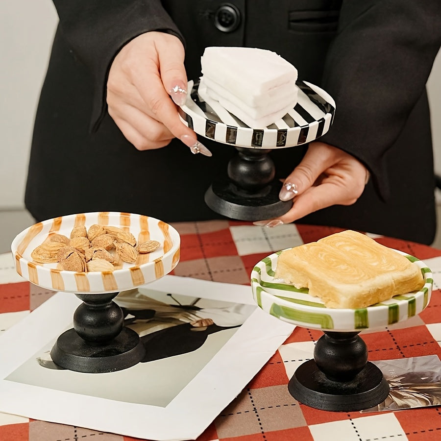 Vintage Ceramic Striped Tray - AXI0