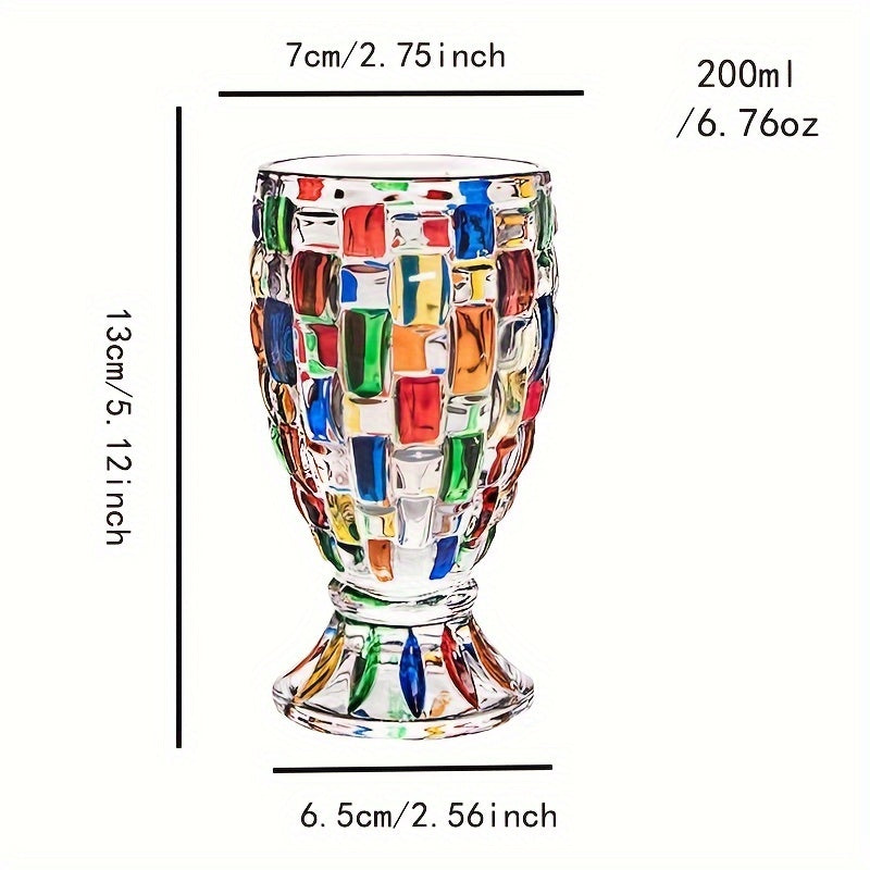 Colorful HandPainted Glass Cups Set of 24-D419