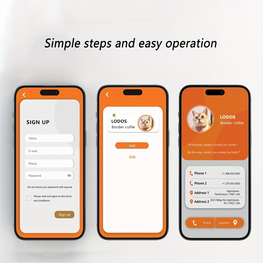 Reflective QR Code Pet Collar, Anti-Lost Feature for Pets TJR1P7B