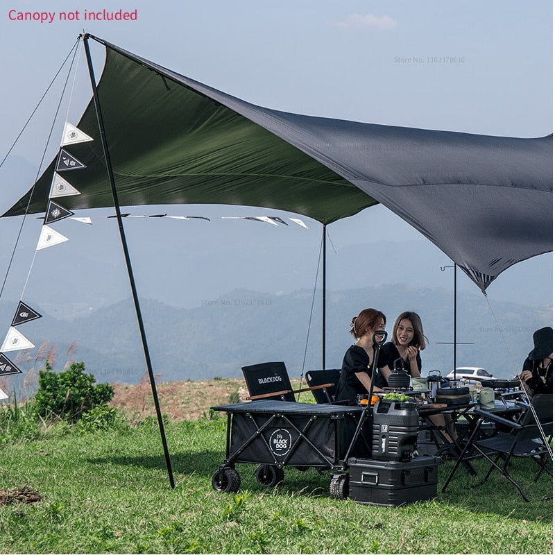 BLACKDOG Canopy 4-Section Tarp Pole Rod 2.4m Length 22mm 25mm Diameter Steel Iron Heavy Duty Outdoor Camping Portable Awning Tarp Tent Pole