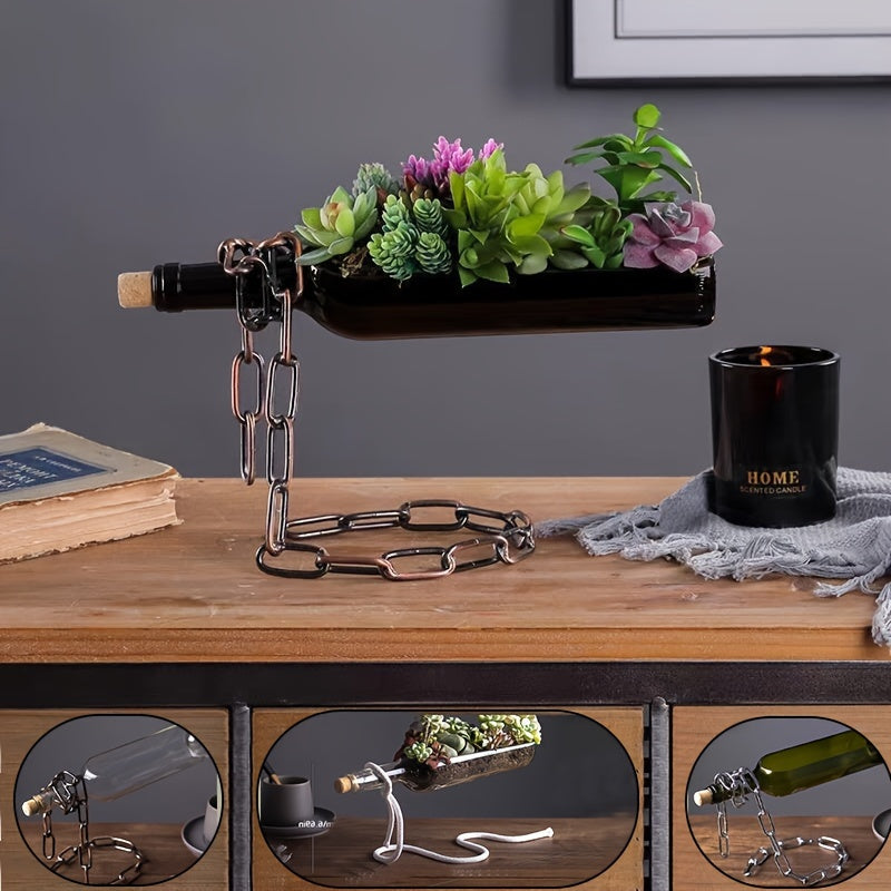 Glass Wine Bottle Vase- HMT25GV