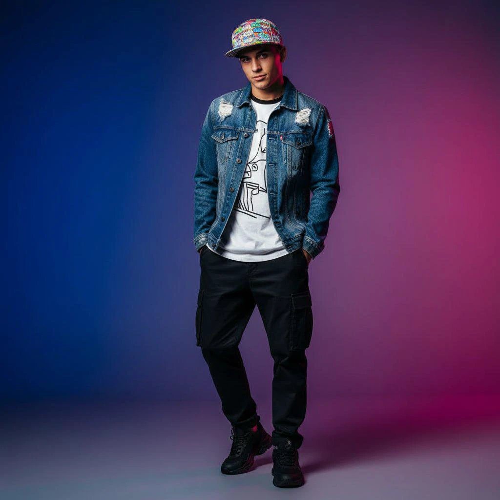 Graffiti Art AOP Snapback for Urban Streetwear Collectors — Monochrome Hip-Hop Tag Print, 90s B-Boy Breakdance Cap, Bold Skater Statement Headwear