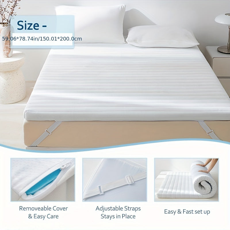Memory Foam Mattress Topper Set with Cover - 7JG0