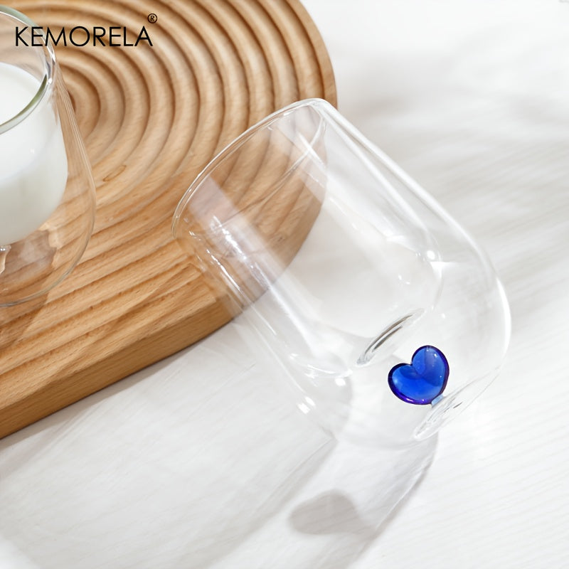 Love Heart DoubleLayer Glass Cup-4WZ1
