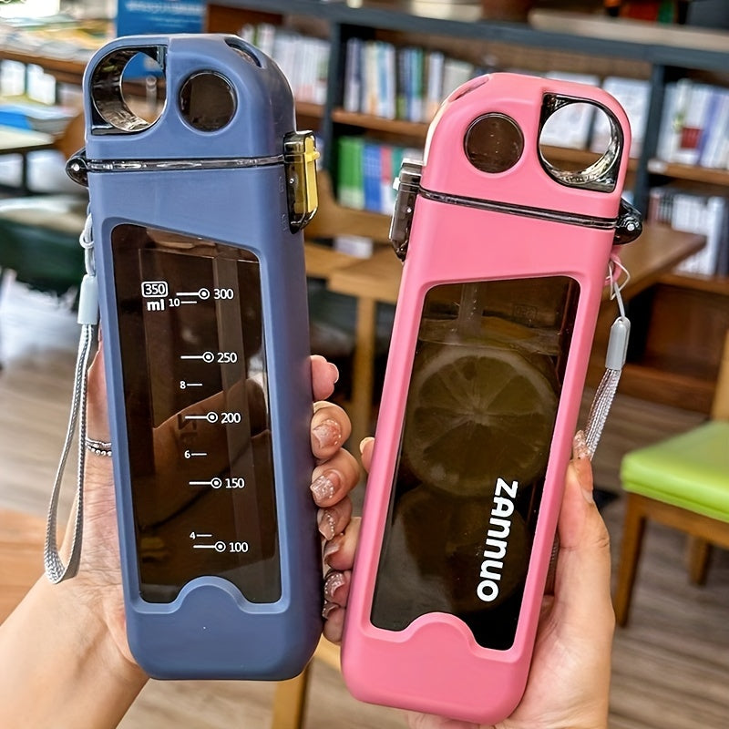 Plastic Leakproof Square Water Bottle 350ml-MFH3