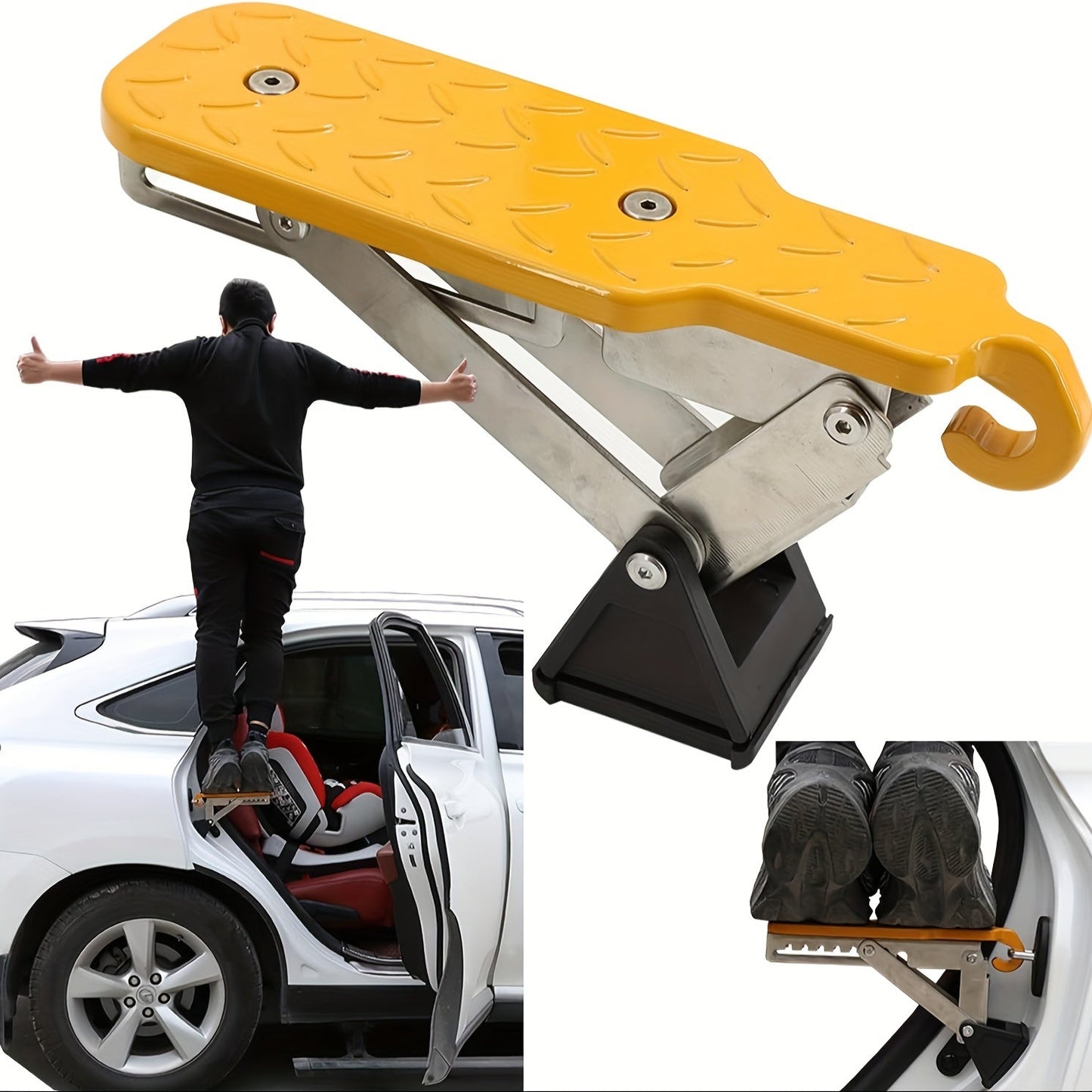 Universal Car Door Foot Pedal Roof Luggage Rack TJR8X5S