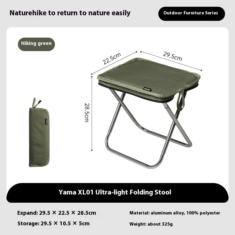 Naturehike Ultralight Folding Stool Portable Mini Chair 7075 Aluminum Alloy Fishing Outdoor Camping Chair 3CM Thick Cushion Seat Load 180kg