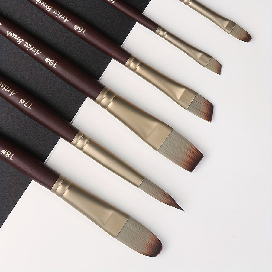 Giorgione 24pcs Premium Nylon Brush Set with Portable Beige Storage Bag - VU92