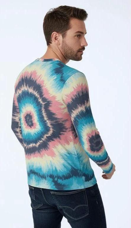 Spiral Tie-Dye Henley — Psychedelic AOP Festival Shirt