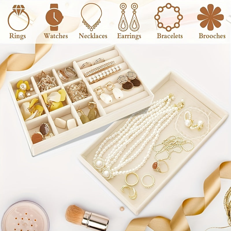 Black Five 6pcs/set Beige Stackable Jewelry Storage Rack - DN2K