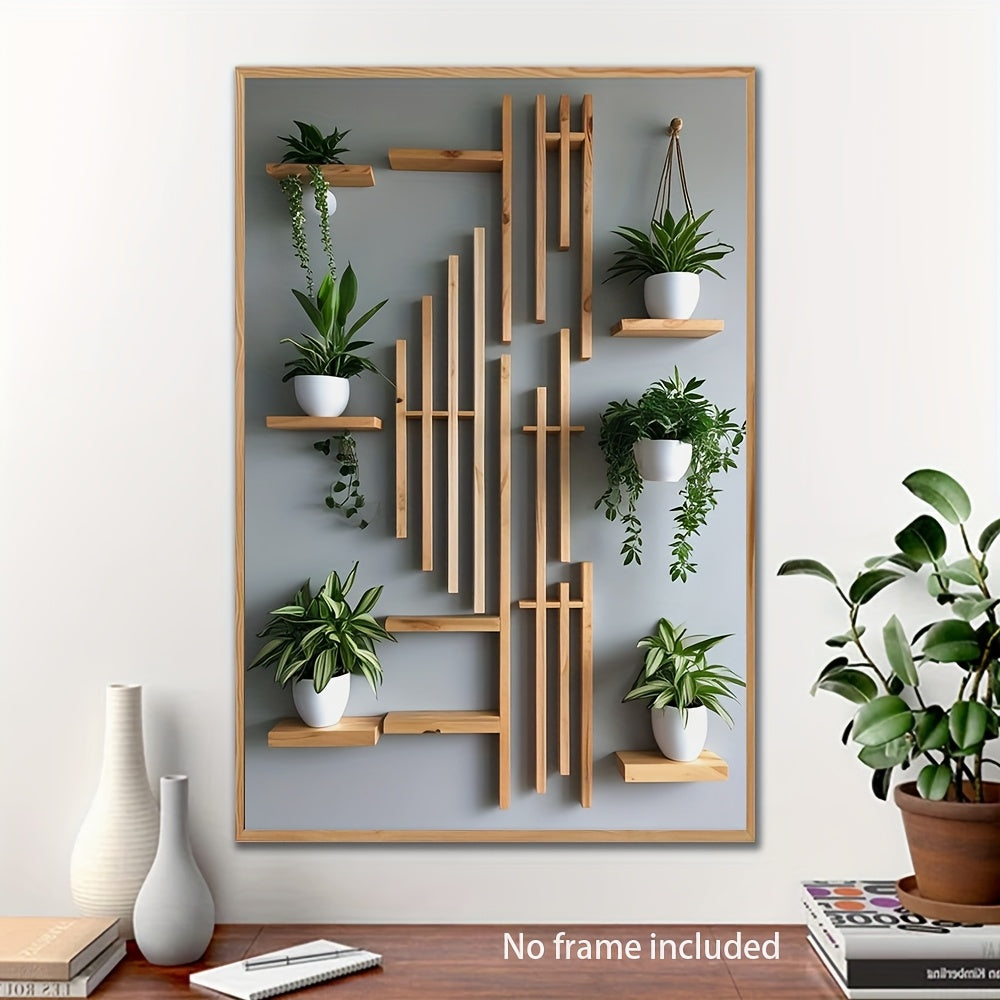 Geometric Wood Greenery Wall Shelf- HMT25GS