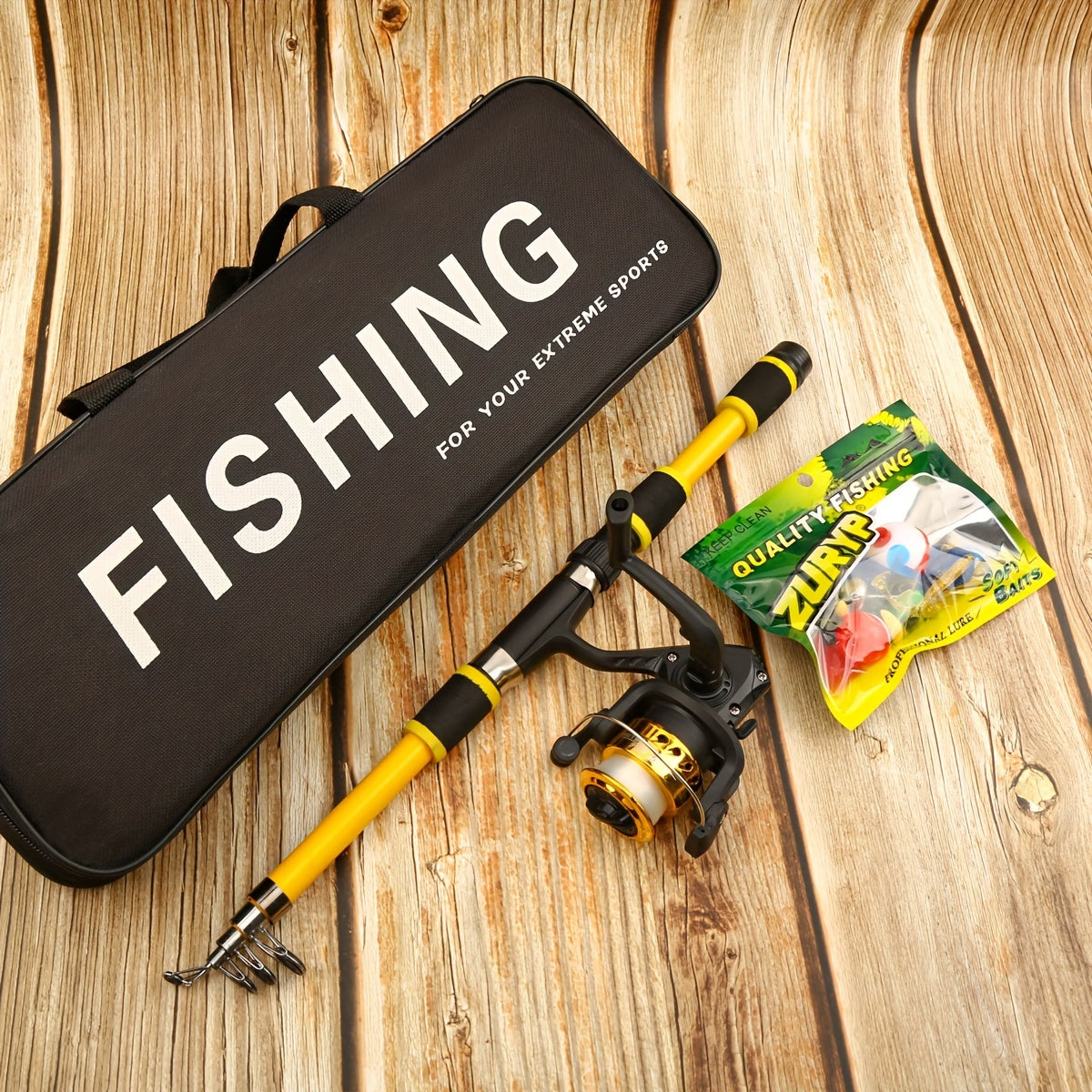 Yellow Fishing Rod Combo with Tackle Bag-CLOG