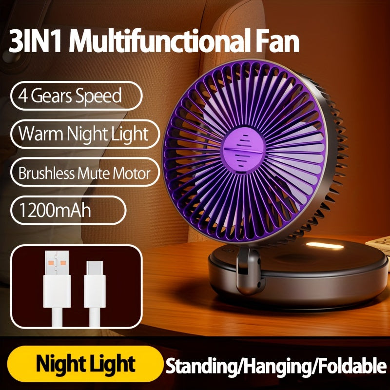 Rechargeable Circulation Fan with Adjustable Speeds - TJR3Q4Y