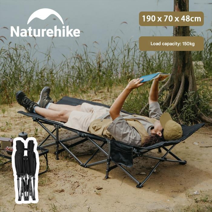 Naturehike Foldable Cot Bed Outdoor Compact Integrated Storage Lightweight Load Capacity 150kg Breathable No Assembly Required Iron Pipe Camping