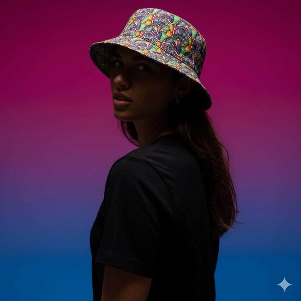 Swamp Tour AOP Bucket Hat | Organic Abstract Print Outdoor Sun Hat — Made in USA