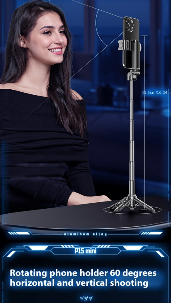 Wireless Selfie Stick with Handle Assistant, 3-in-1 Extendable Phone Holder - HMTA0M2