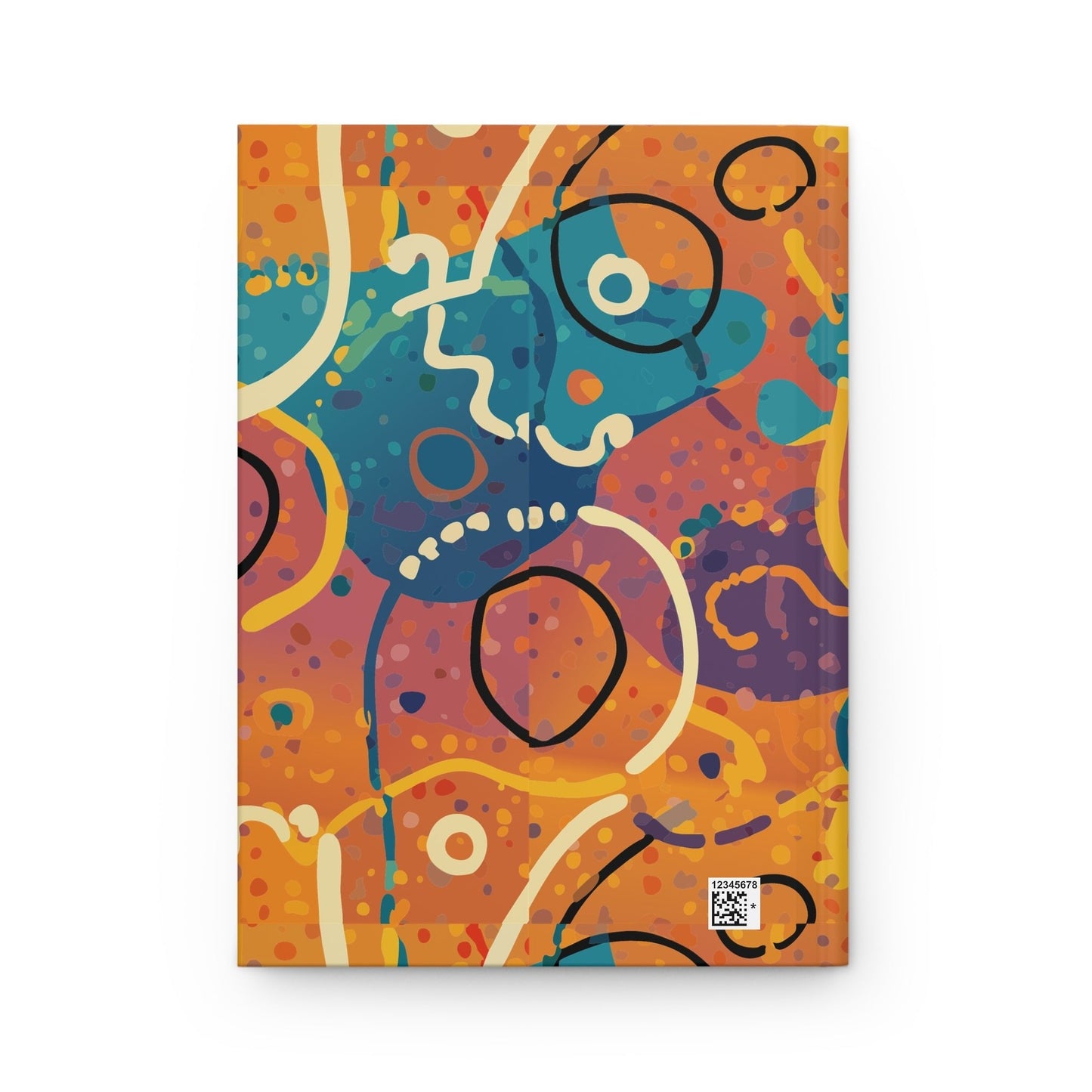 Abstract Colorful Faces Hardcover Journal — Artistic Gratitude Notebook