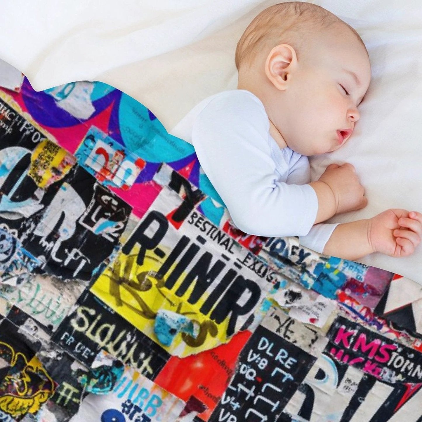 Maximalist AOP Flannel Throw Blanket 30"×40" | 280gsm Bold Full-Bleed Print — Statement Couch Throw, Wall Tapestry