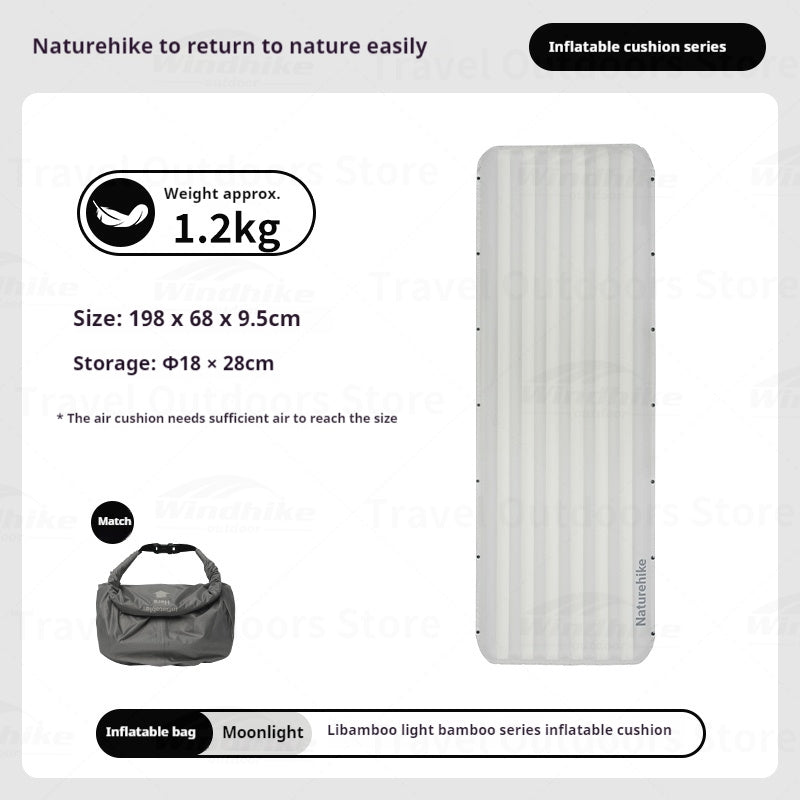 Naturehike Inflatable Cushion Series Inflatable Mat Splicing Sleeping Pad 2 Different Style Camping TPU Thickened 9.5cm Outdoor Bed Air Mattress