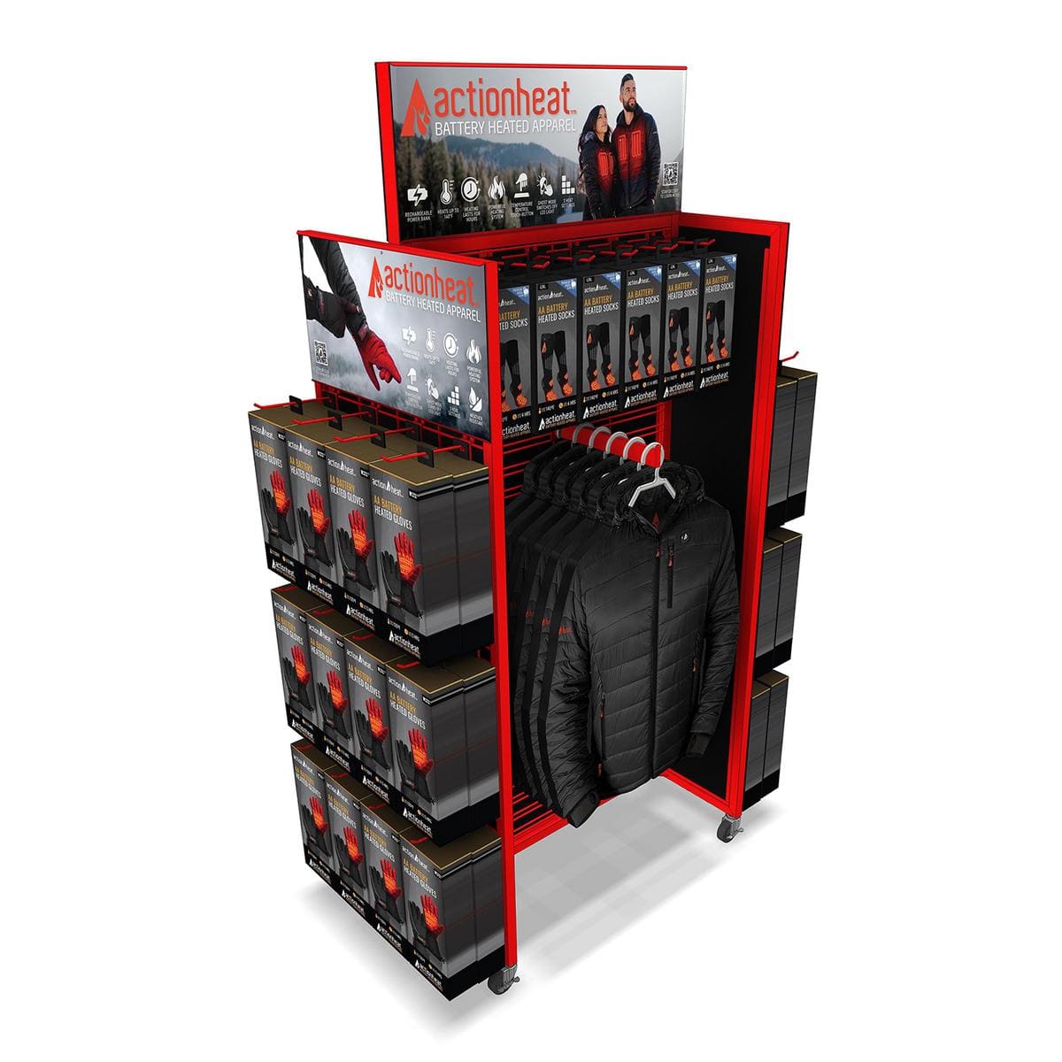 ActionHeat Display - H-Frame 4 Way On Wheels