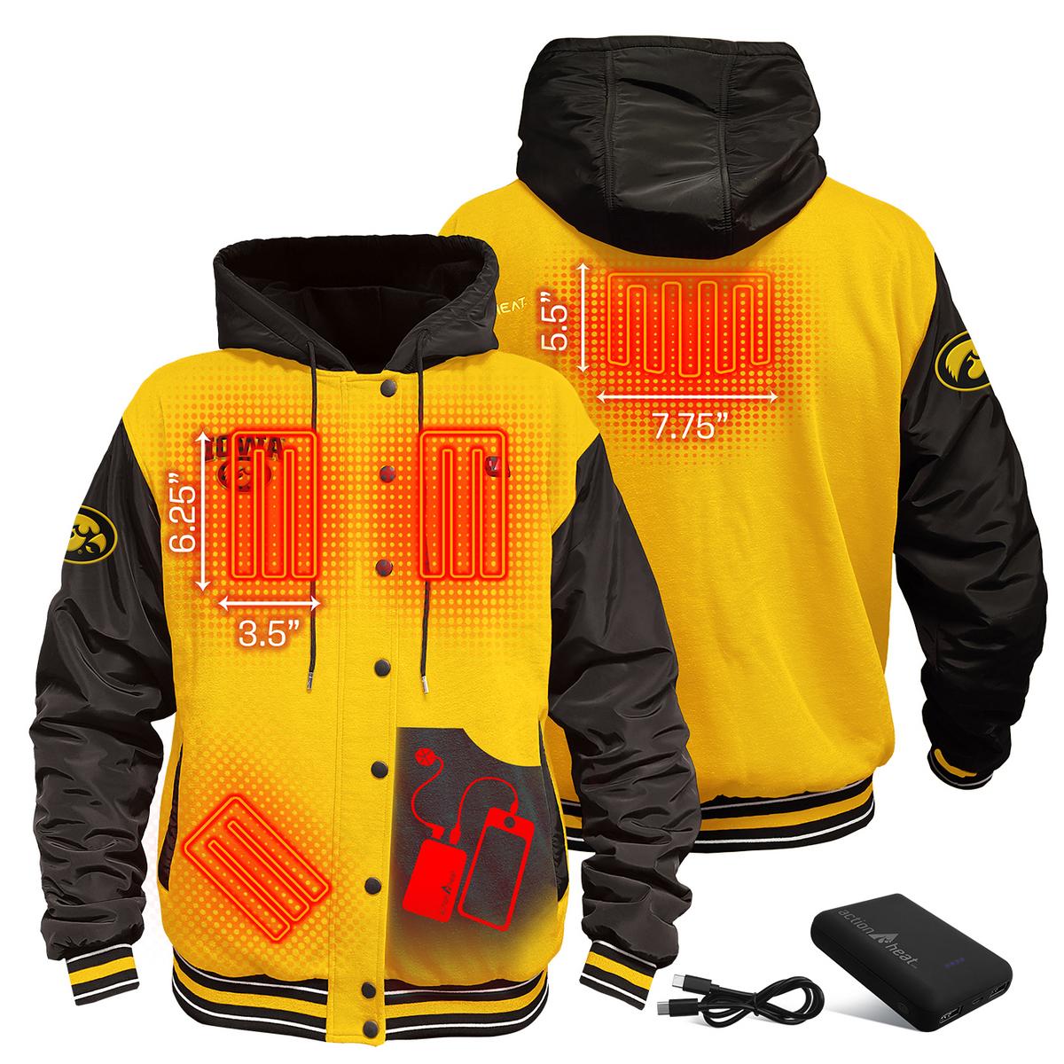 ActionHeat Iowa Hawkeyes 5V Men's Varsity Battery Heated Jacket