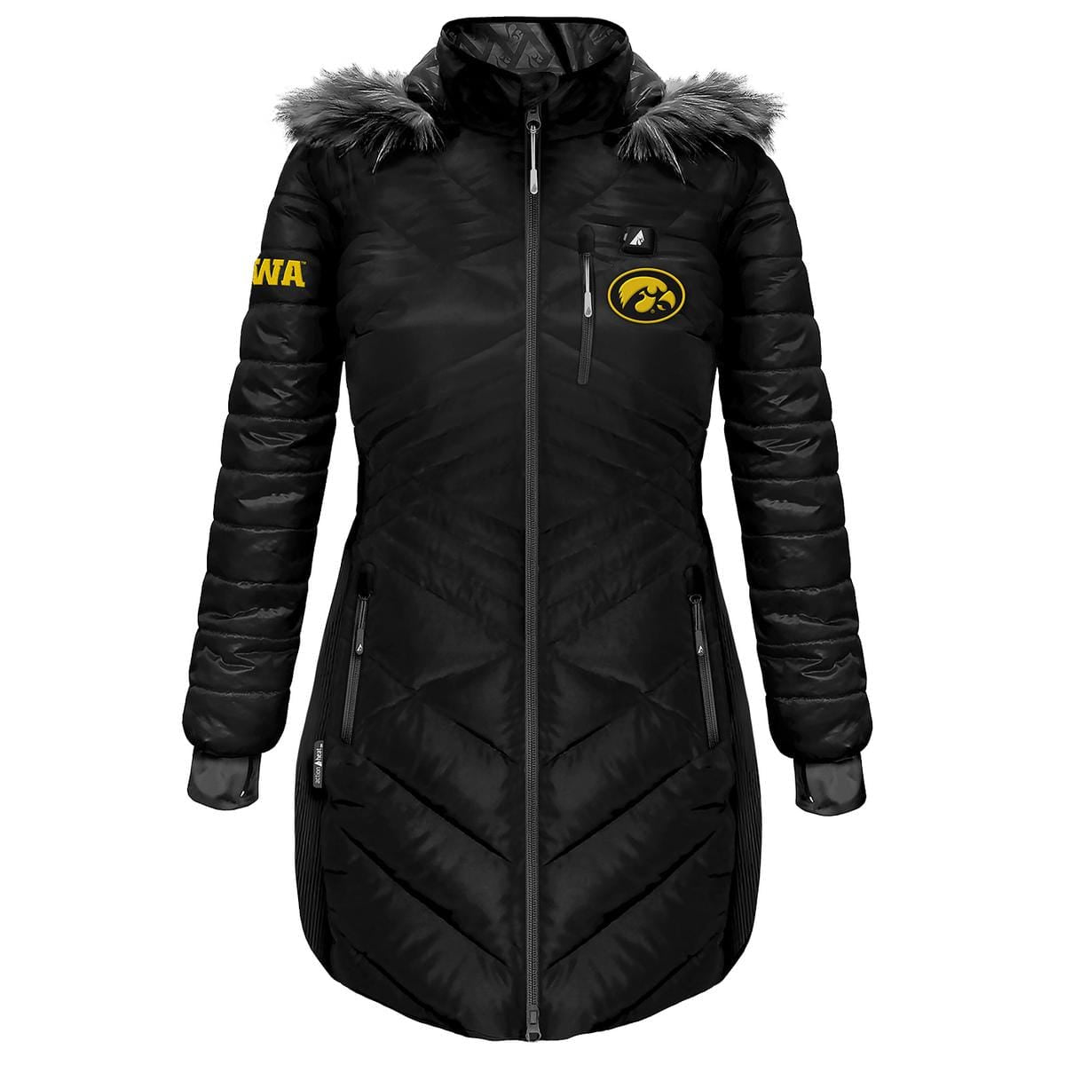 ActionHeat Iowa Hawkeyes 5V Women's Long Puffer Battery Heated Jacket