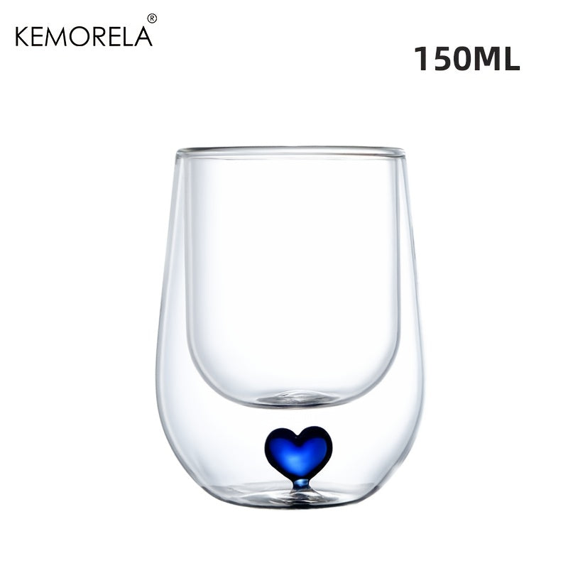 Love Heart DoubleLayer Glass Cup-4WZ1