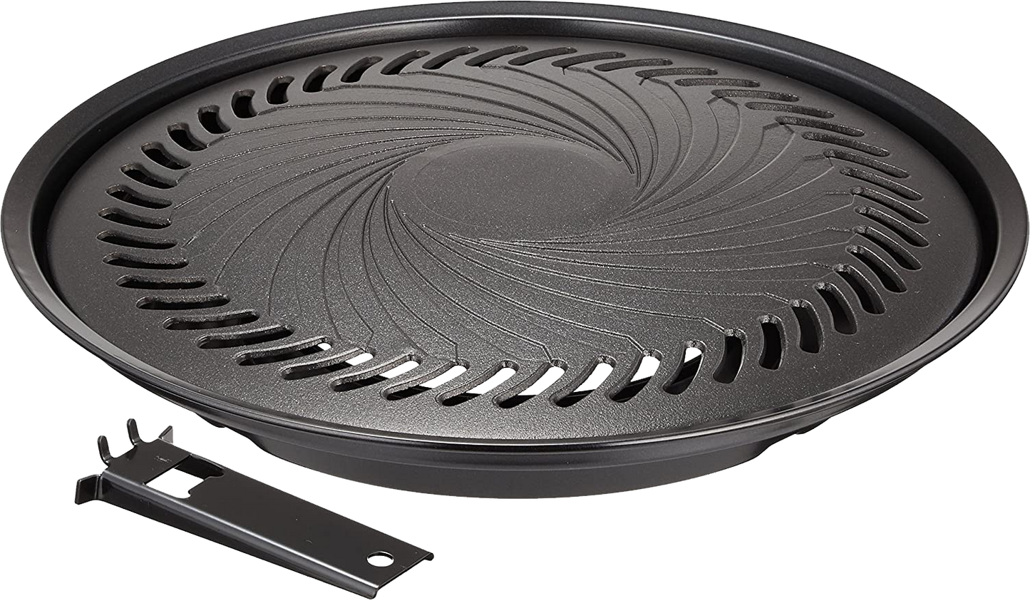 Iwatani CB-A-YPL Yakiniku BBQ Plate (Large) Portable Wide Grilling Area Non-stick Coating Barbecue Plate Die-cast Aluminum With Steel Handle Black Original Made in Japan