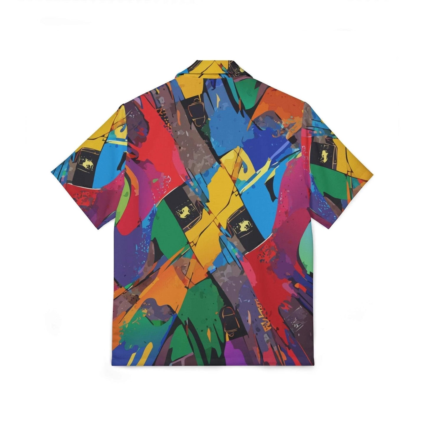 Glitched Tropical Hawaiian Shirt for Cyberpunk Summer Maximalists — Dyles Mavis Premium AOP Glitchcore Camp Shirt, Digital Distortion Tropical