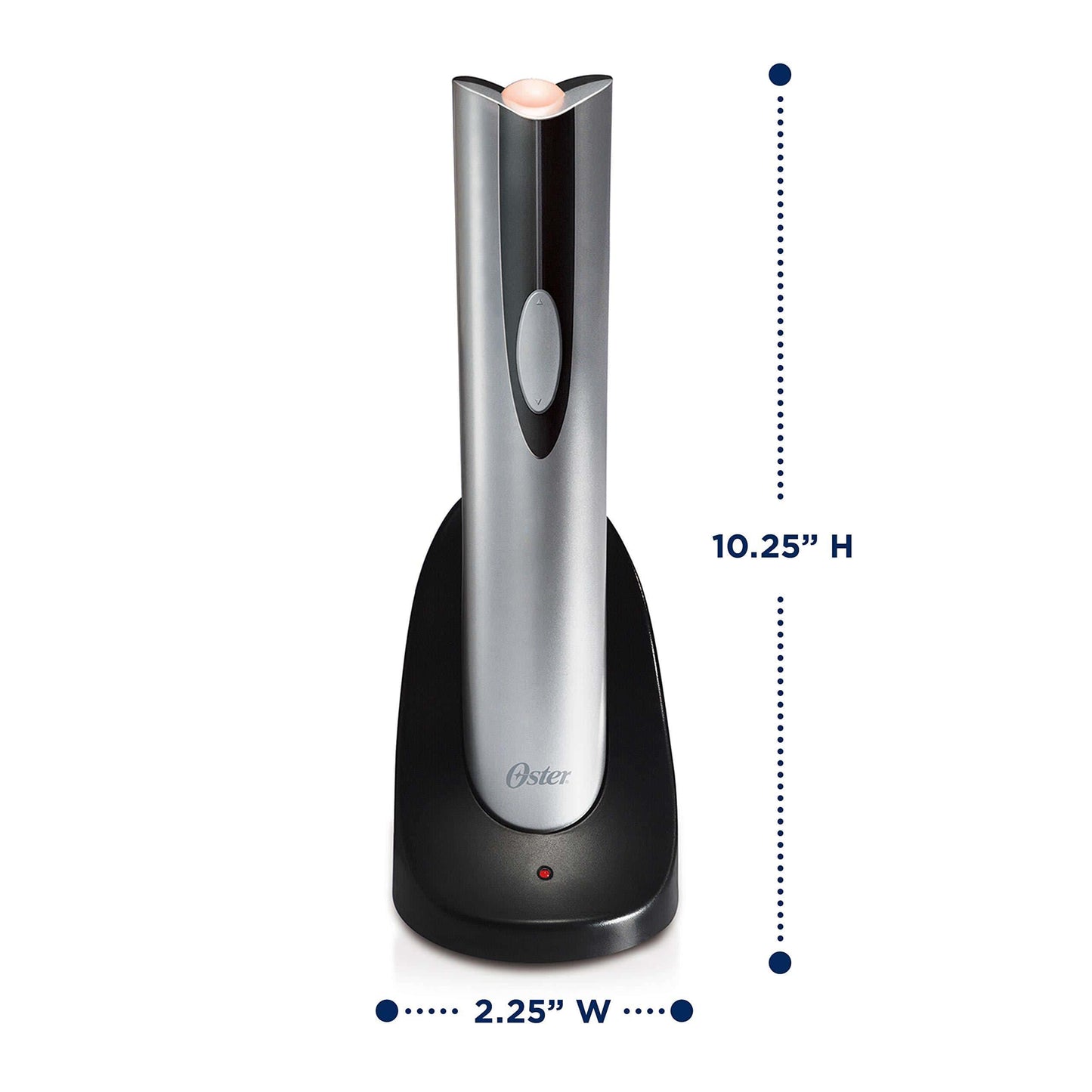 Oster Cordless Electric Wine Bottle Opener with Foil Cutter, FFP - FPSTBW8207-S-AMZ, Silver, One