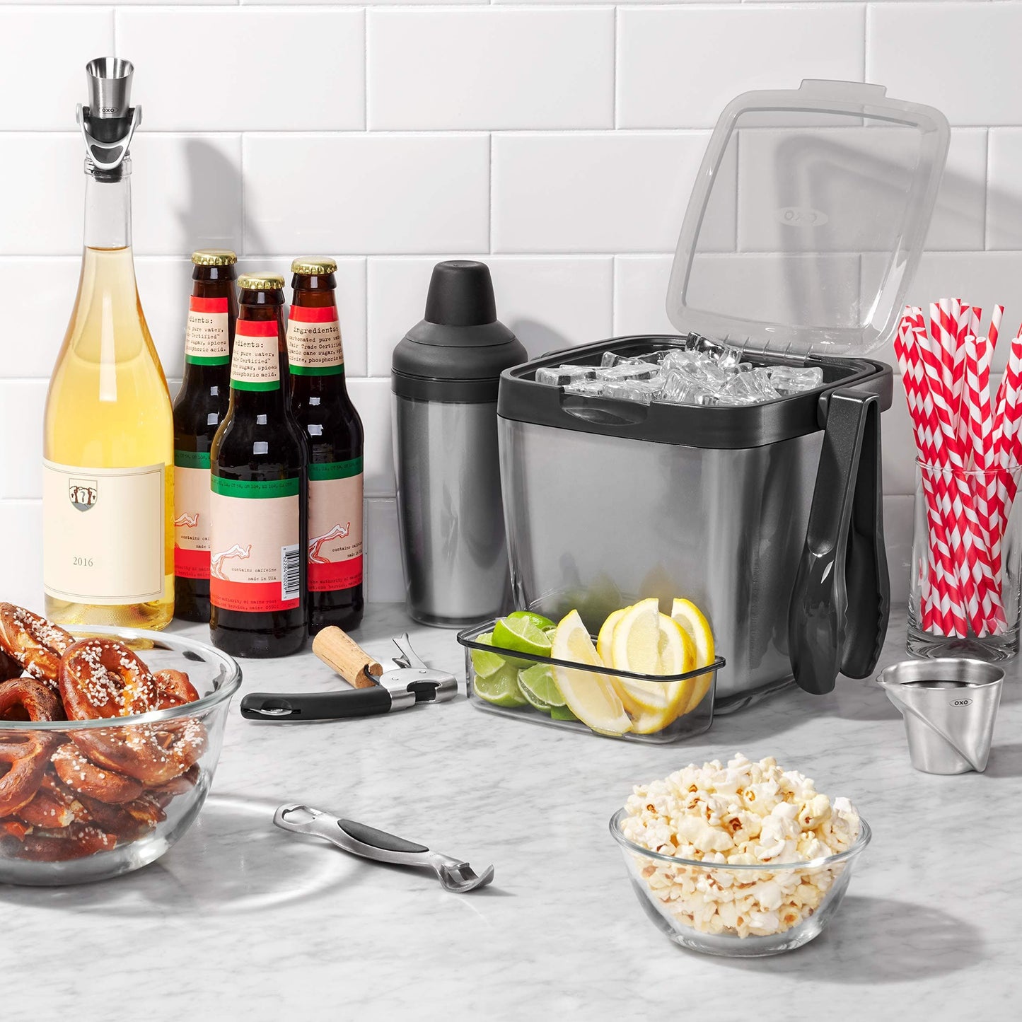 OXO 1058015 SteeL Stainless Steel Bottle and Can Opener,Silver/Black,1EA