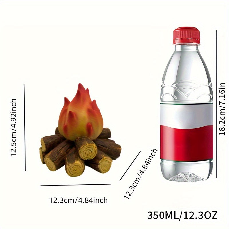 Battery-Powered LED Resin Charcoal Flame Lamp TJR8M3F