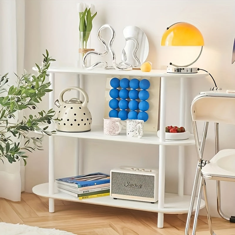 Modern White Wooden Tiered Shelf - HVH0