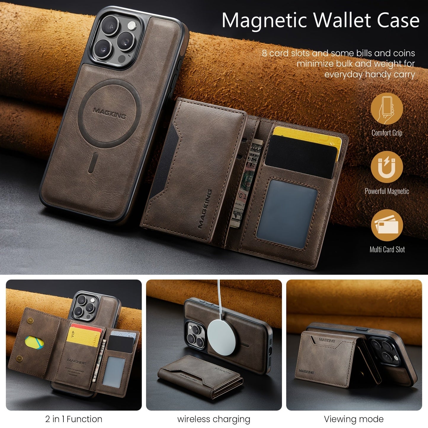 Magnetic Wallet Case for iPhone- HMT24TR