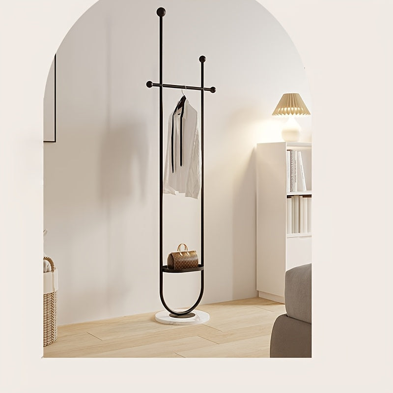 Elegant Metal Coat Rack with Shelf-P14I
