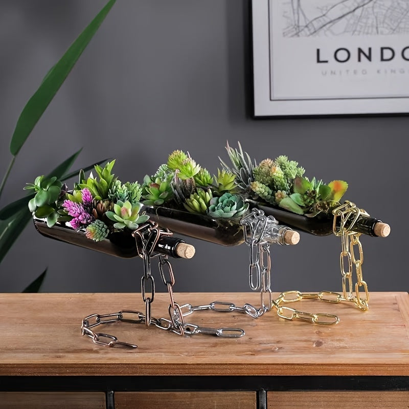 Glass Wine Bottle Vase- HMT25GV