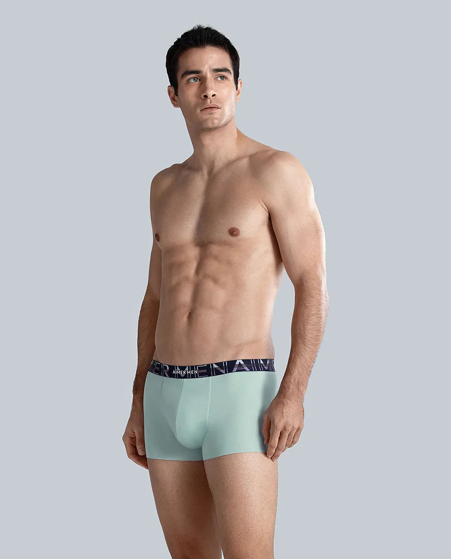 Aimer Men 25SS Silky Smooth Trunk with Logo Waistband