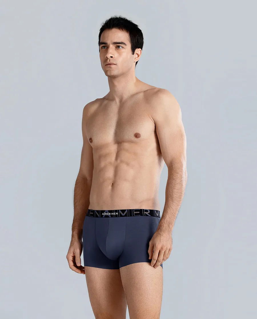 Aimer Men 25SS Silky Smooth Trunk with Logo Waistband