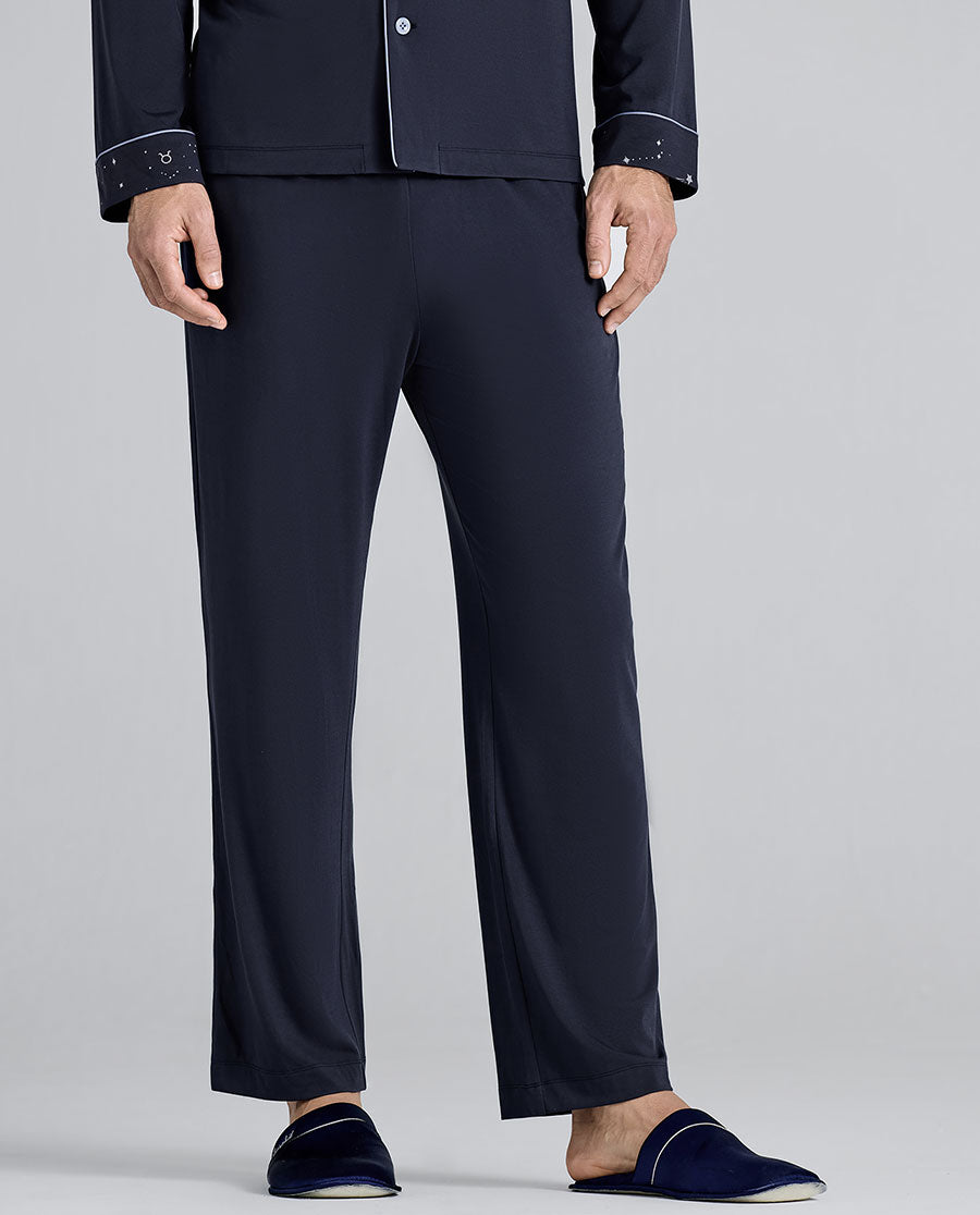 Aimer Men Milk Fiber Collection Camp Collar Pajamas Set