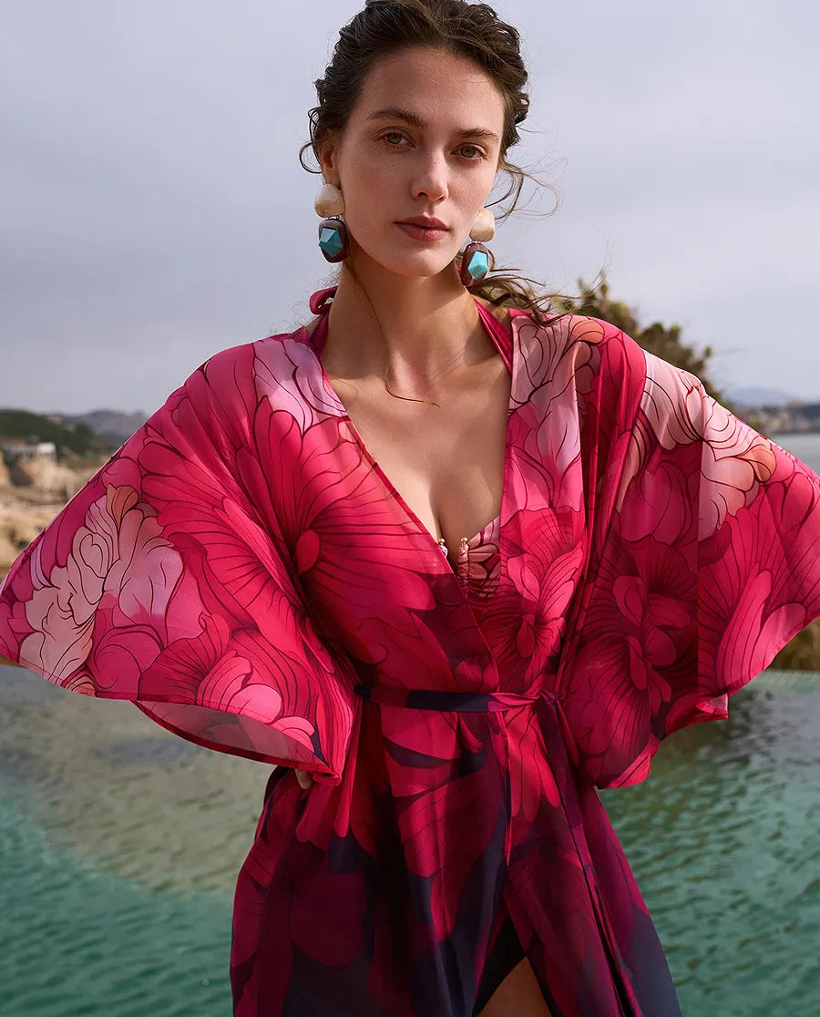 Aimer Vintage Floral Beach Cover-Up