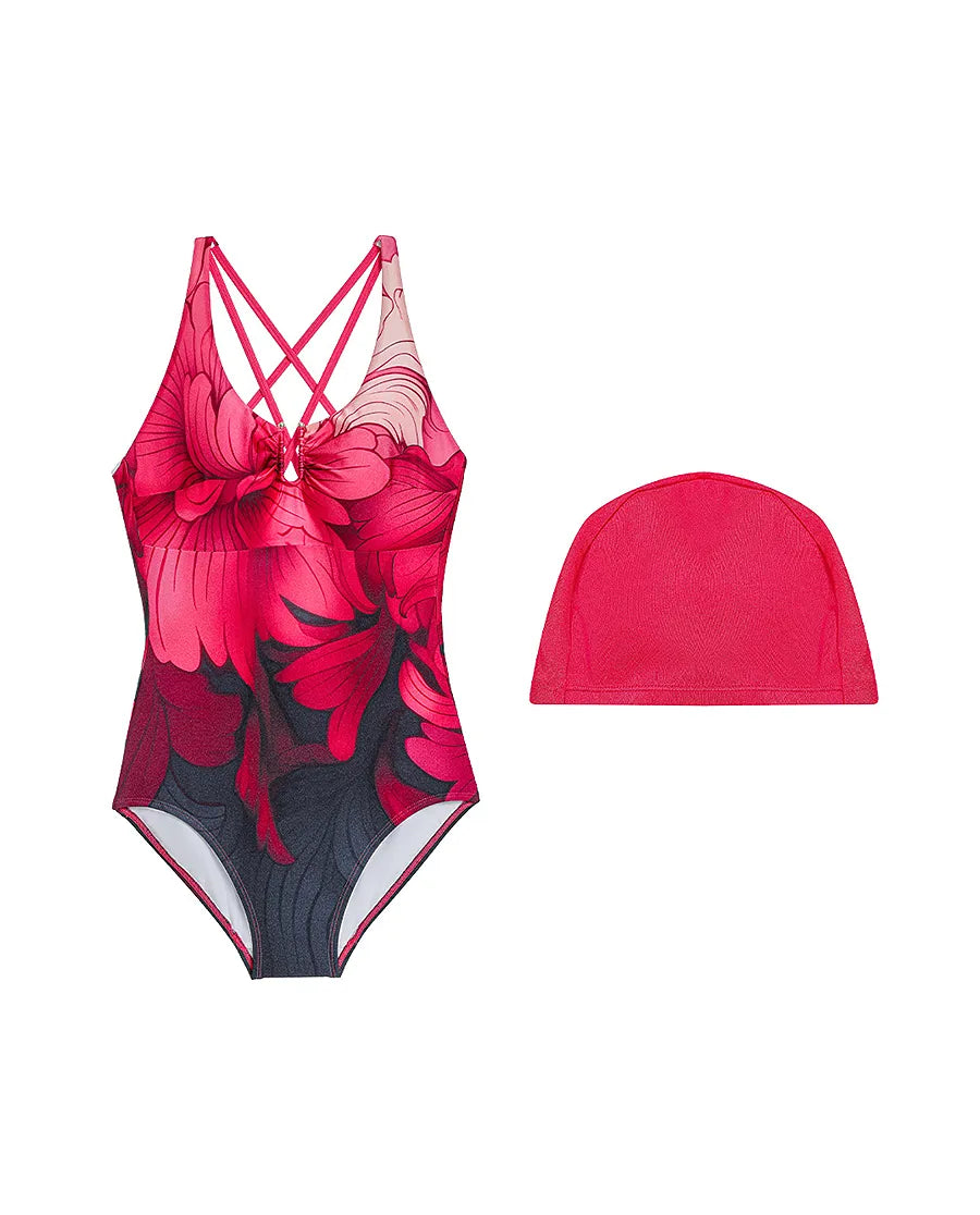 Aimer Vintage Floral One-piece Swimwear