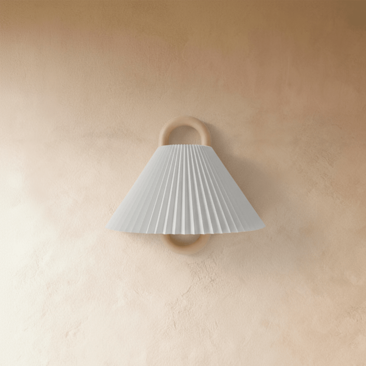 Scandinavian Beech Wood Wall Light With Fabric Shade