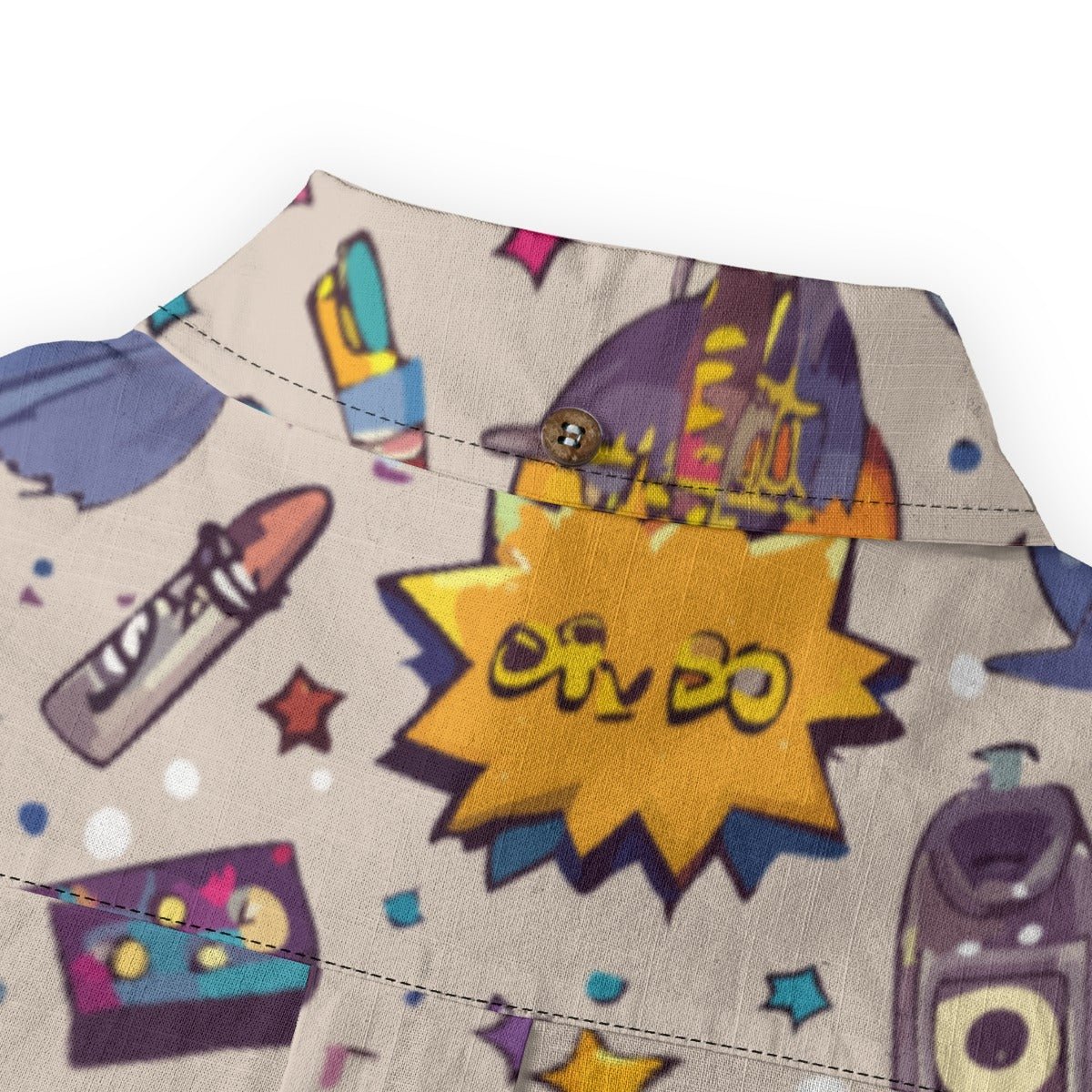 Emoji Expose Collared Shirt for Internet Culture Streetwear Dressers — All-Over Emoji AOP 125gsm Slub Cotton, Lapel Collar Chest Pocket