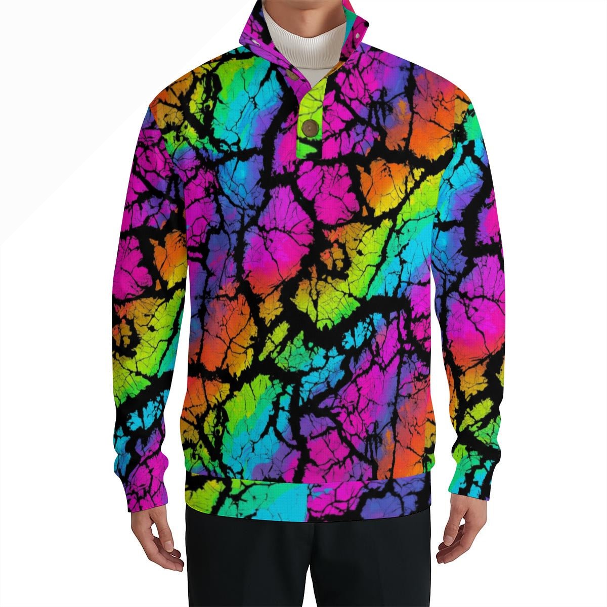Dreadful Thorns Half-Zip Pullover for Bold Graphic Streetwear Collectors — Full-Bleed AOP 260gsm Lightweight Polyester, Adjustable Collar