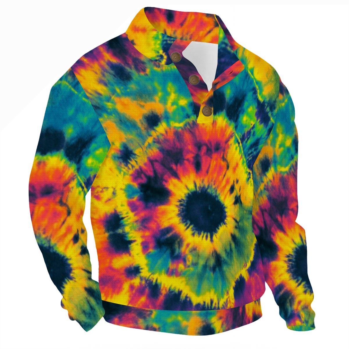Positive Vibrations Half-Zip for Psychedelic Dressers — Fluid Abstract AOP Pullover, 260gsm Premium Polyester, Festival Statement Layer