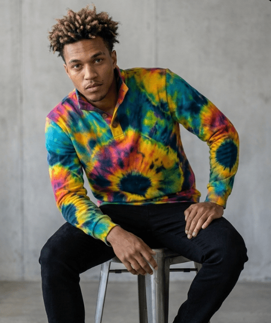 Positive Vibrations Half-Zip for Psychedelic Dressers — Fluid Abstract AOP Pullover, 260gsm Premium Polyester, Festival Statement Layer